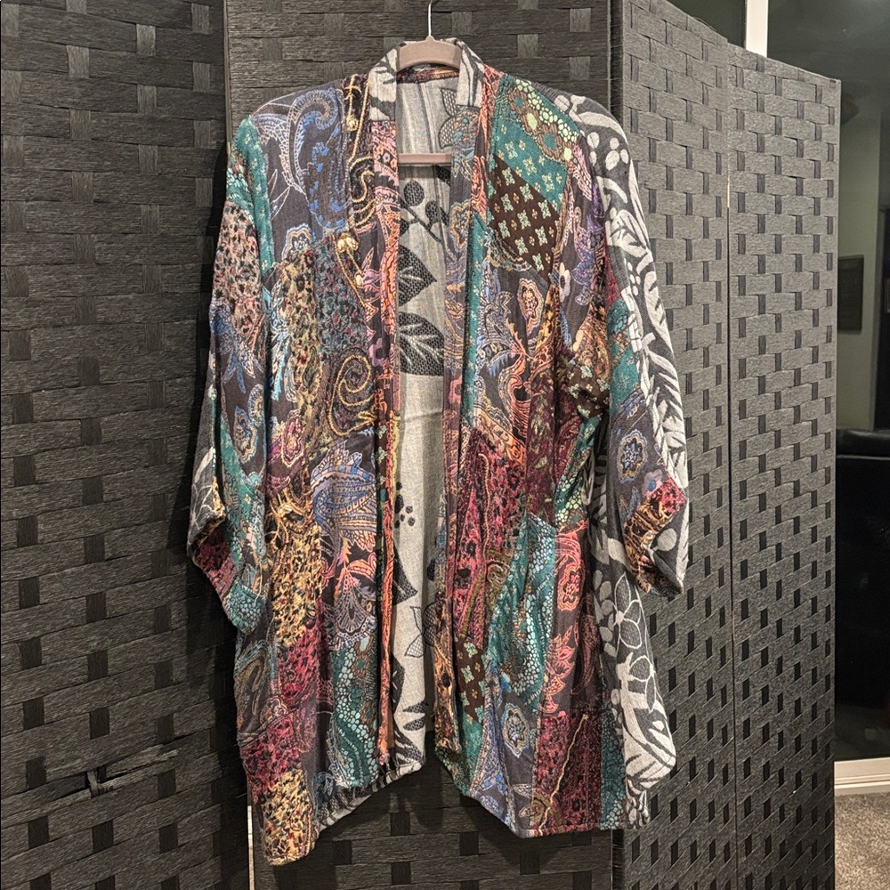 Colorful Patterned Kimono Cardigan
